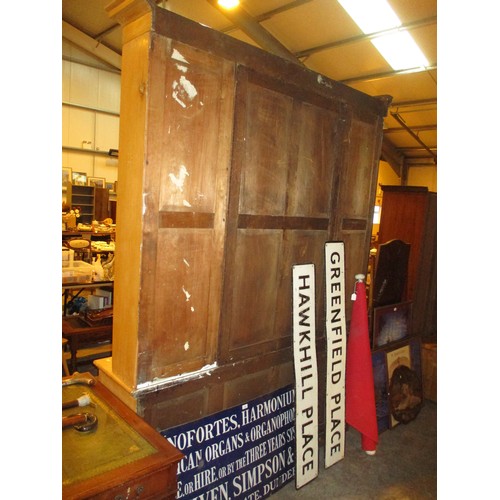 749 - 19th Century Stripped Breakfront Library Bookcase, 187cm