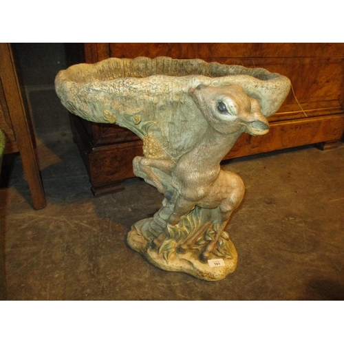 101 - Cast Stone Deer Base Bird Bath