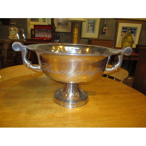 122 - Large Metal Champagne Cooler, 29cm high, 46cm diameter