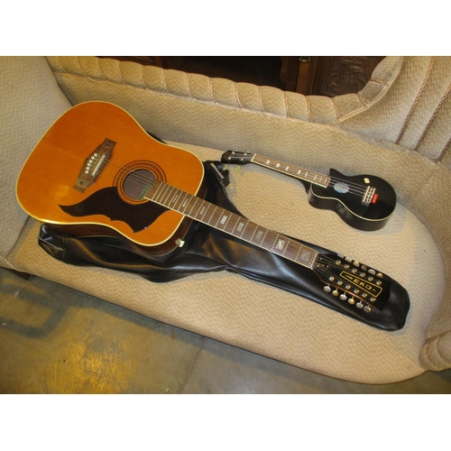 125A - Eko Ranger 12 Acoustic Guitar and a Ukulele