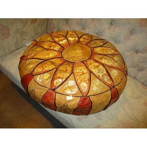 126 - Egyptian Leather Pouffe