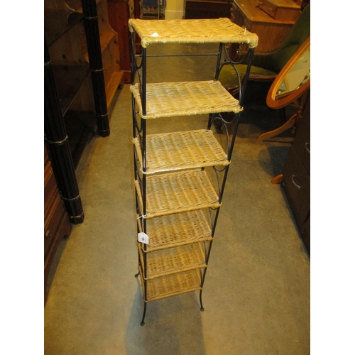 188 - Wicker and Metal Shelves