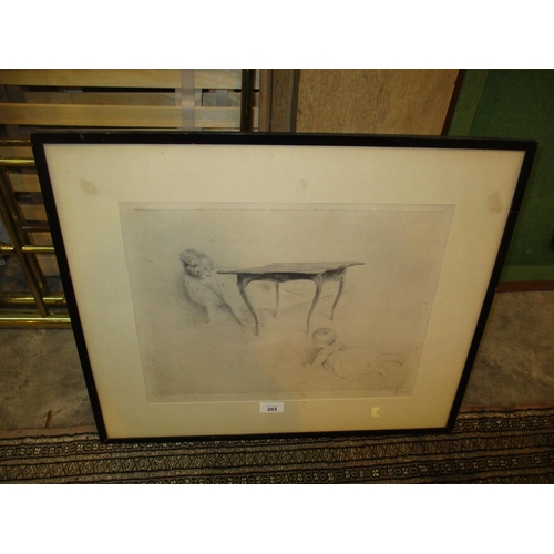 203 - Paul Cesar Helleu, (French 1859-1927), Etching, Le Coucou, Signed in Pencil, Gallery Label Verso