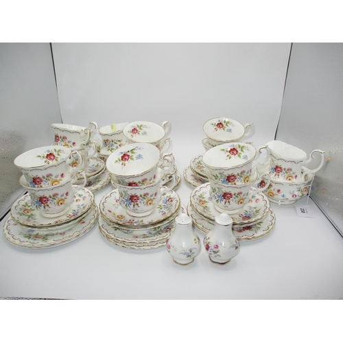 230 - Royal Albert Jubilee Rose 40 Piece Tea Set and 2 Condiments