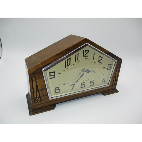 245 - Art Deco Oak Case Clock