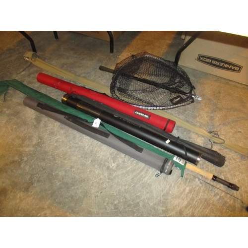 32 - Hardy Demon Sintrix 330 Fly Rod, Greys GR50, Guideline EXP4 and Other Rods and Landing Net