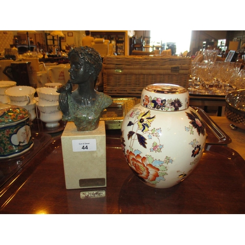 44 - L M Lafuente Bust and a Masons Ginger Jar