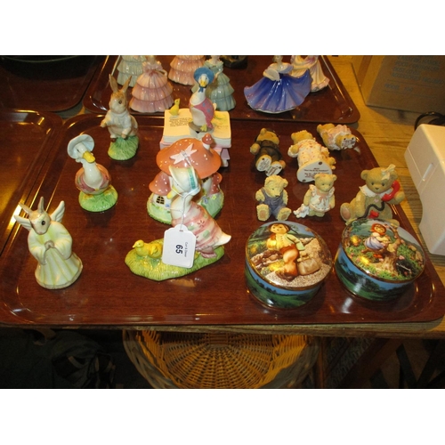 65 - Royal Albert and Beswick Beatrix Potter Figures, Various Others and 2 Franklin Mint Hummel Musical B... 