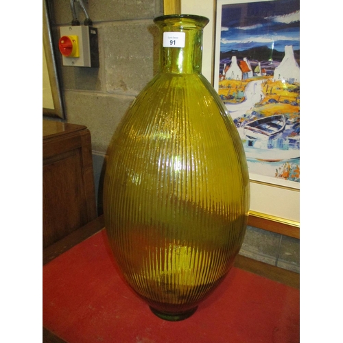 91 - Tall Amber Glass Vase, 57cm