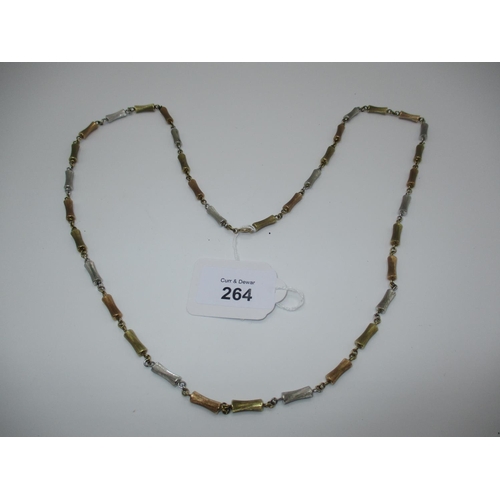 264 - 9ct Tri-Colour Gold Necklace, 29.12g