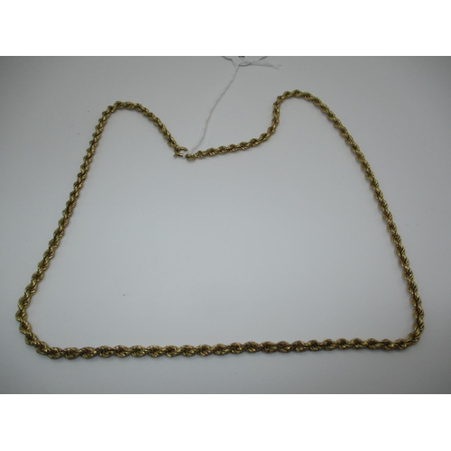 273 - 9K Gold Rope Twist Necklace, 16.75g