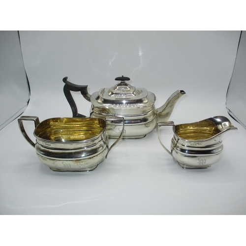 290 - Georgian Design Silver 3 Piece Tea Service, London 1906/07, 1104g total