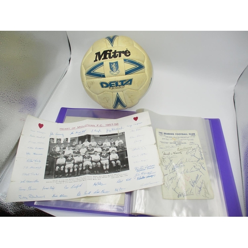 316 - Heart of Midlothian FC 1957-58 Signed Team Photograph, The Reading Football Club Signed Page, along ... 