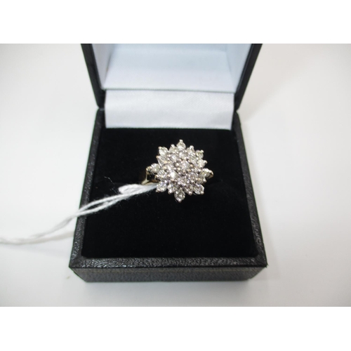 336 - 9ct Gold Diamond Cluster Ring, approx total diamond weight 1 carat