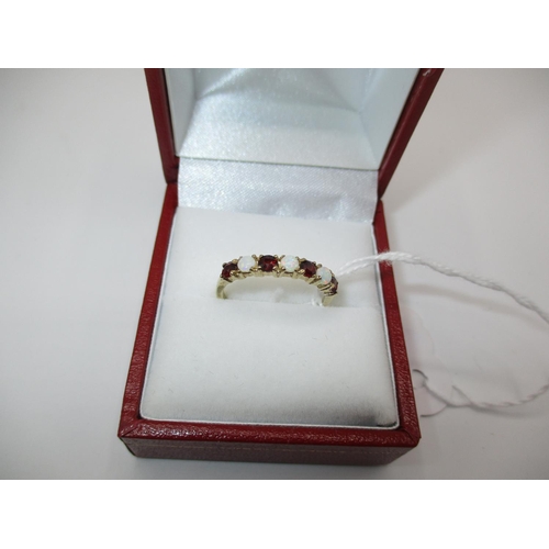 351 - 9ct Gold Garnet and Opal Ring