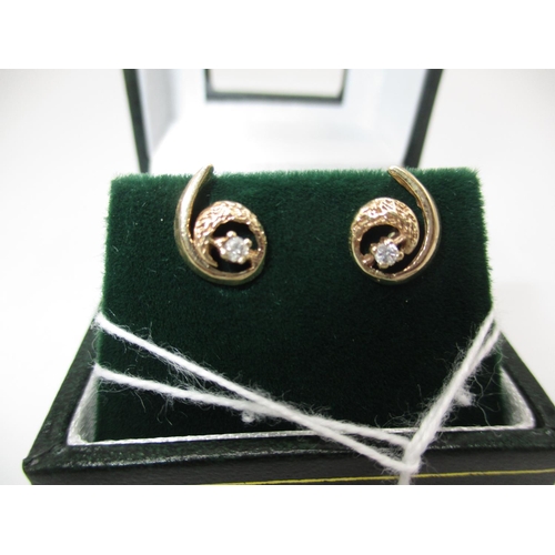 352 - 9ct Gold Diamond Earrings