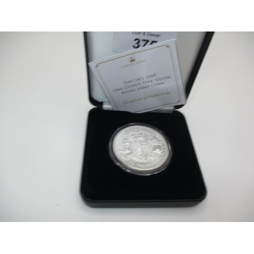 375 - 2019 Royal Mint Brilliant Uncirculated £2 Silver (999) One Ounce 