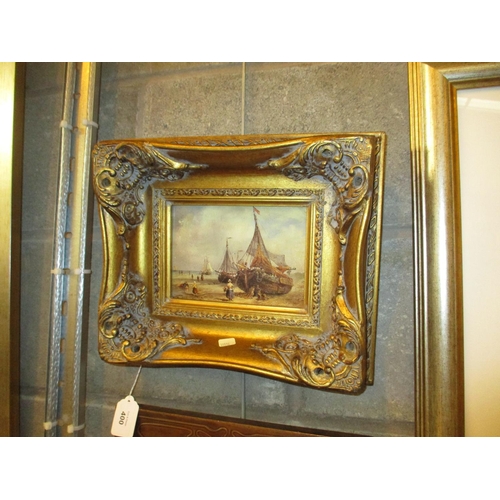 400 - Gilt Framed Print of a Fishing Boat