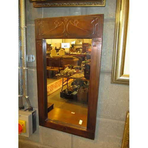 401 - Art Nouveau Style Wall Mirror, 55x31cm