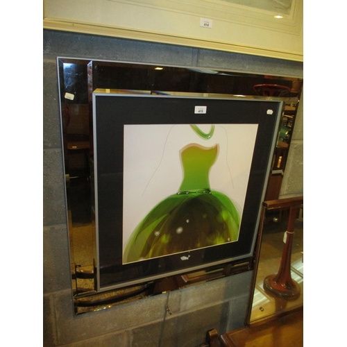 415 - Mirror Framed Picture of a Green Dress