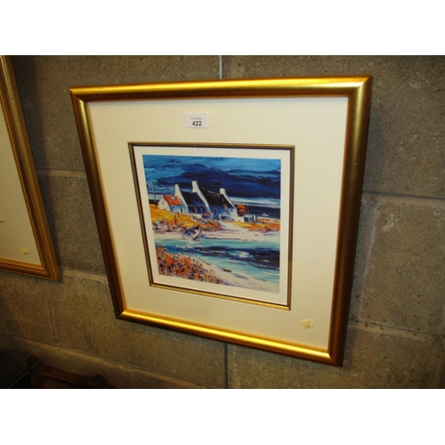 422 - Jean Feeney, Signed Print, Sunlit Cottages Tiree, 24/250