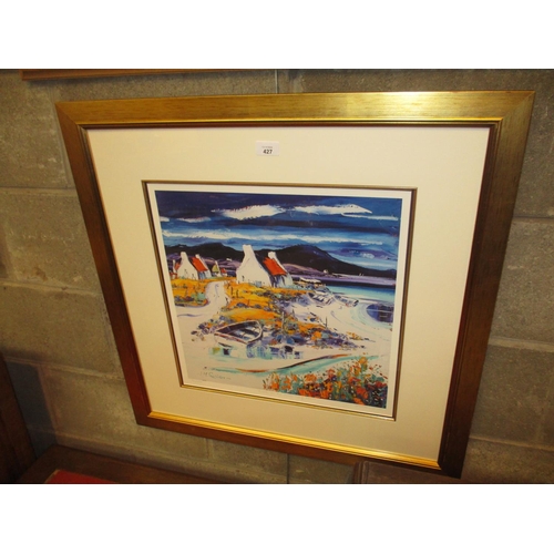 427 - Jean Feeney, Signed Print, Boats on The Shore Isle of Lewis