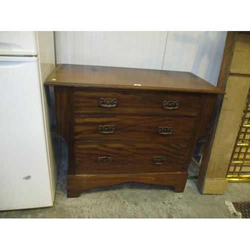 442 - Art Nouveau Mahogany Chest of 3 Drawers, 106cm