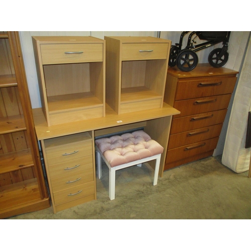 450 - Dressing Table, Stool and Pair of Bedside Tables and Chest of Drawers