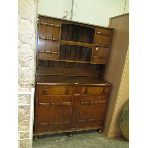 455 - Traditional Oak Shelved Back Dresser, 120cm