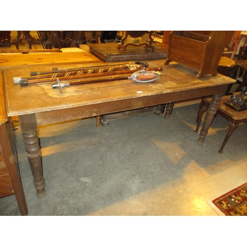 467 - Late Victorian Oak Refectory Table, 185x77cm