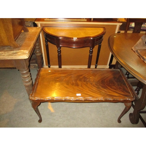 468 - Mahogany and Leather Top Hall Table and a Mahogany Coffee Table