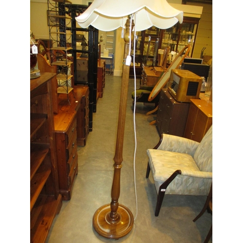 487 - Reeded Pillar Standard Lamp with Shade