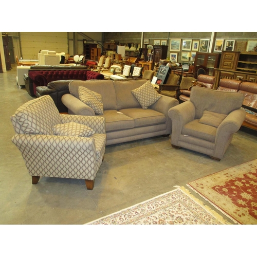 496 - Loose Cushion 2 Seat Settee with Chair and Accent Chair