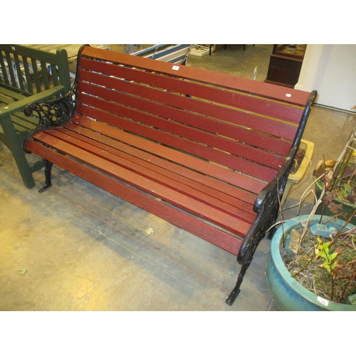 502 - Cast Metal and Wood Garden Bench