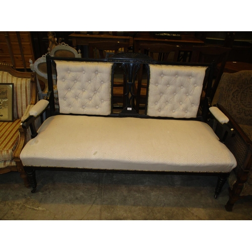 517 - Late Victorian Ebonised Parlour Settee