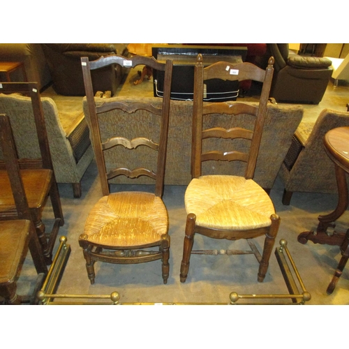 523 - Two French Ladder Back and Grass Seat Chairs