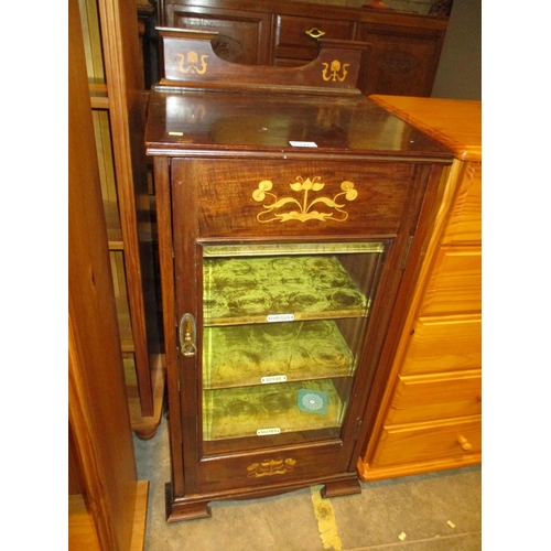 547 - Art Nouveau Inlaid Music Cabinet