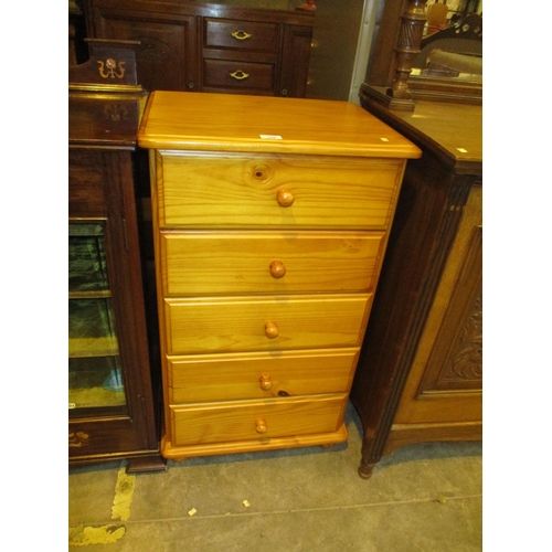 548 - Pine Chest of 5 Drawers, 51cm