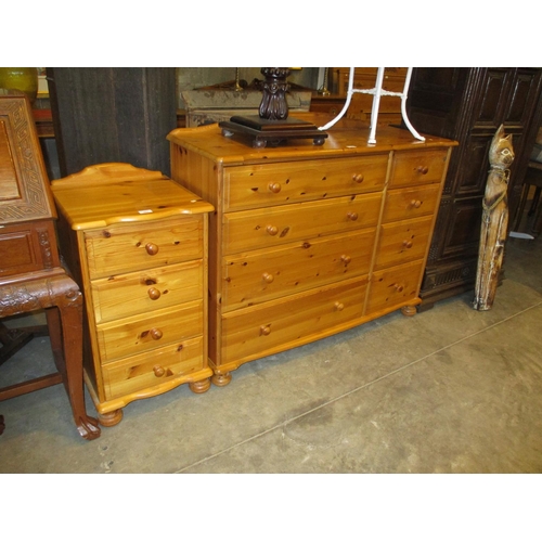 553 - Pine Chests of 8 Drawers and 4 Drawers, 121 and 44cm