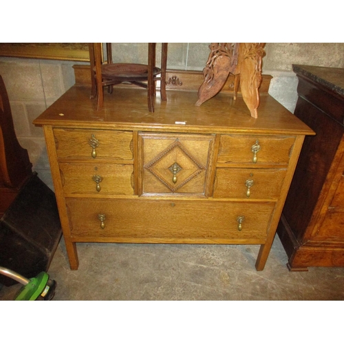 587 - 1920's Oak Chest of 6 Drawers, 107cm