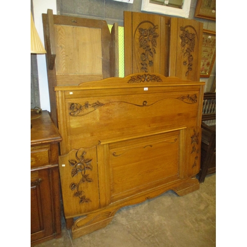 598 - 1920's French Oak Bedstead and Wardrobe