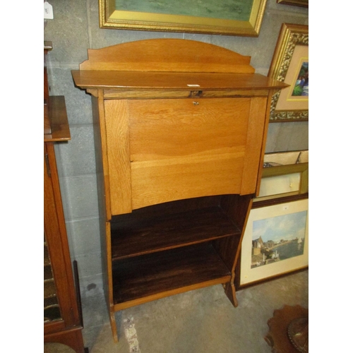 609 - Arts & Crafts Oak Bureau Shelves, 76cm