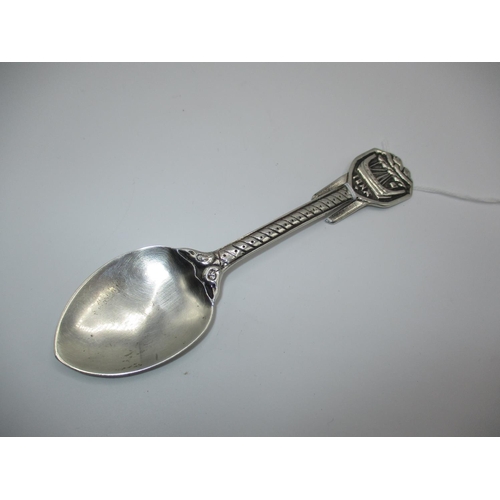 623 - Alexander Ritchie Iona Silver Preserve Spoon, with Galleon Finial Inscribed IONA and Two Angled Clip... 