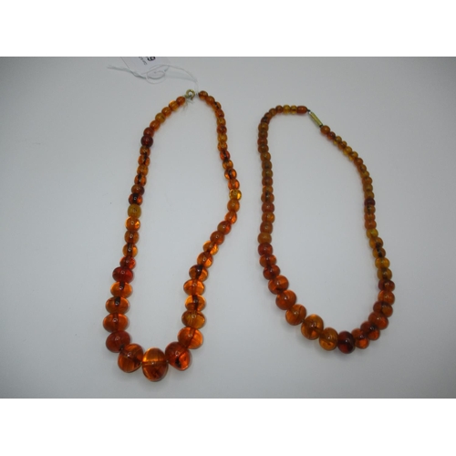 636 - Two Amber Coloured Bead Necklaces