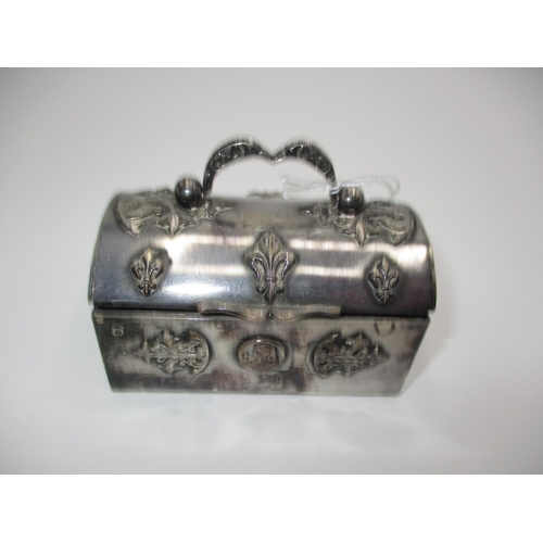 650 - French Silver Plated Jewellery Casket with Velvet Lining