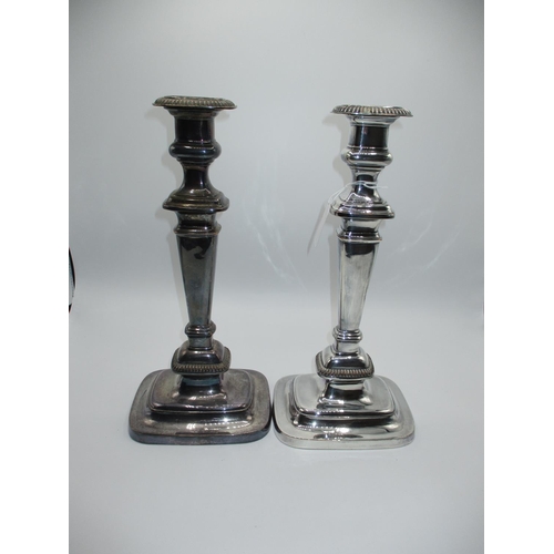 655 - Pair of Large Silver Plated Table Candlesticks