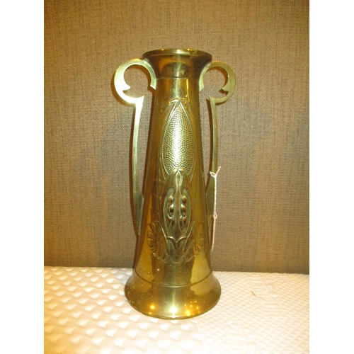 235 - Beldray Art Nouveau Brass Vase, 31cm