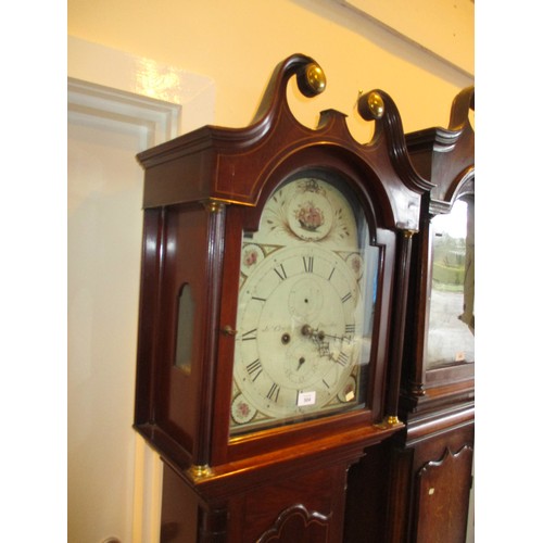 504 - Jn. Crichton Dundee Eight Day Inlaid Mahogany Longcase Clock