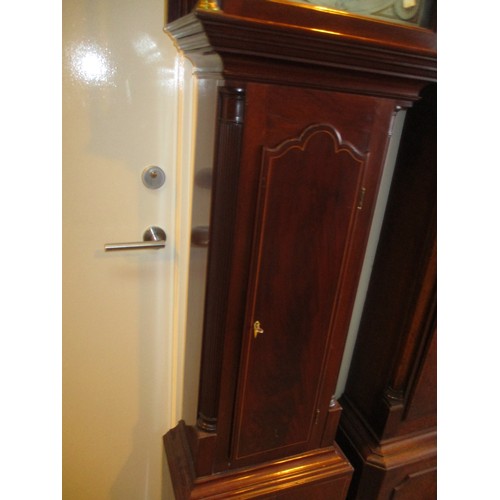 504 - Jn. Crichton Dundee Eight Day Inlaid Mahogany Longcase Clock