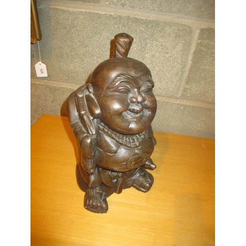 101 - Carved Wood Jolly Buddha, 31cm